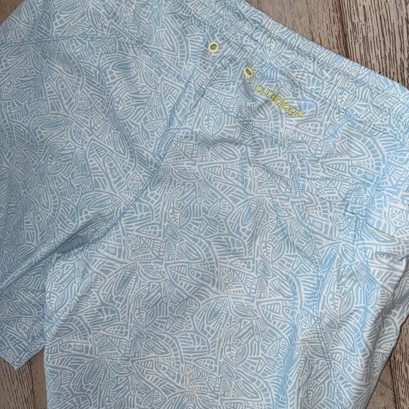 Birddogs swim trunks Bathing Suit blue white yellow trim  7” lined XXL New $80 - Picture 10 of 15